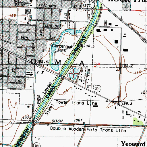 Topographic Map of Crystal Lake, IL