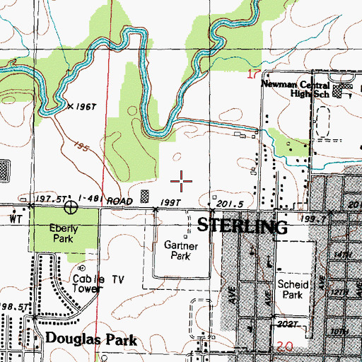 Topographic Map of Eastwood Industrial Park, IL