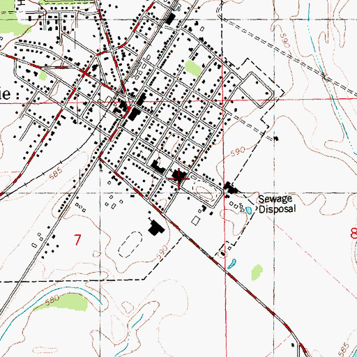 Topographic Map of Erie High School, IL