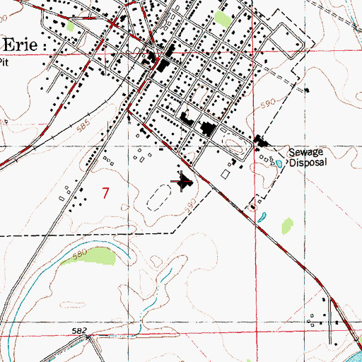 Topographic Map of Erie Middle School, IL
