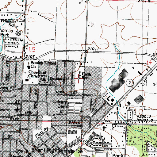 Topographic Map of Faith Baptist Church, IL