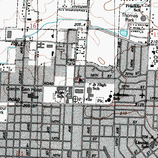 Topographic Map of First Baptist Church, IL