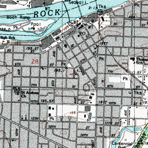 Topographic Map of First Christian Church of Rock Falls, IL
