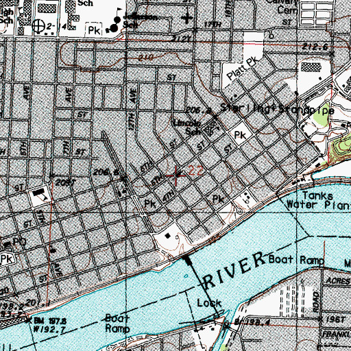Topographic Map of First Church of the Nazarene of Sterling, IL
