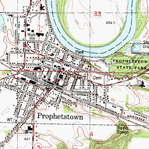 Topographic Map of First Congregational Church, IL