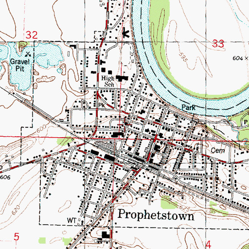 Topographic Map of First Lutheran Church, IL