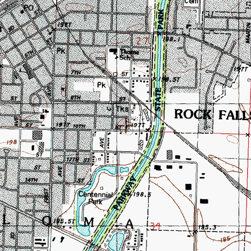 Topographic Map of First Pentecostal Church of Rock Falls, IL