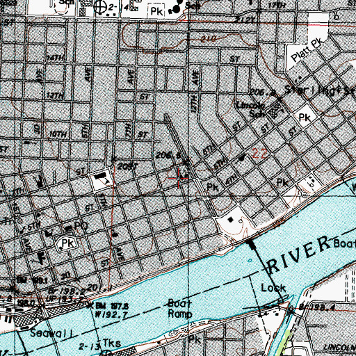 Topographic Map of First United Methodist Church, IL