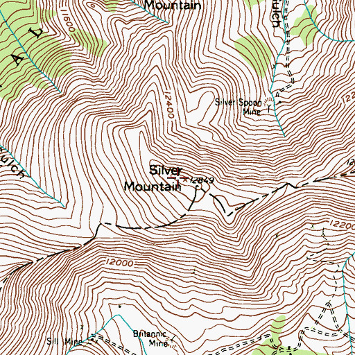 Topographic Map of Silver Mountain, CO