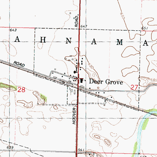 Topographic Map of Hahnaman Elementary School, IL