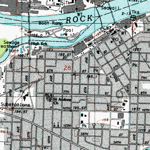 Topographic Map of Immanuel Lutheran Church of Rock Falls, IL