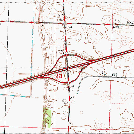 Topographic Map of Interchange 26, IL