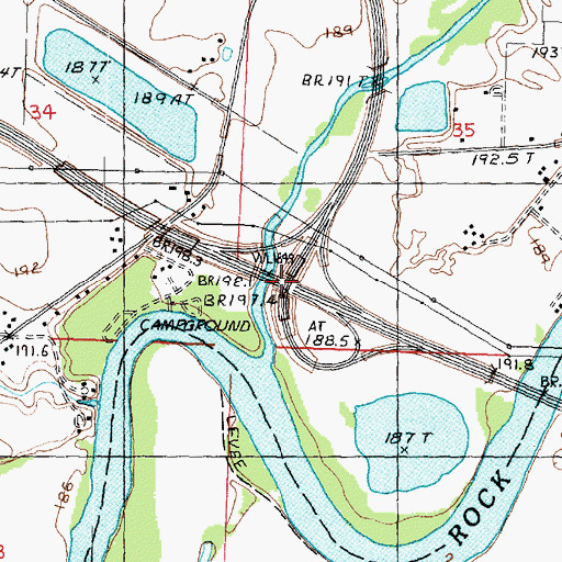 Topographic Map of Interchange 36, IL
