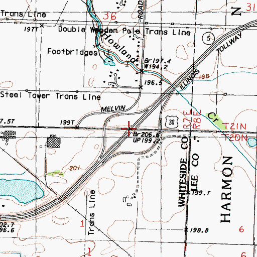 Topographic Map of Interchange 44, IL