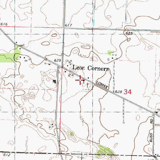 Topographic Map of Leon United Methodist Church, IL