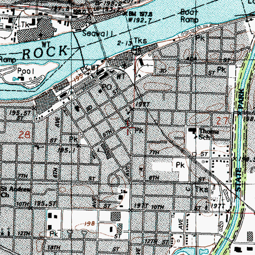 Topographic Map of Liberty Bell Monument, IL