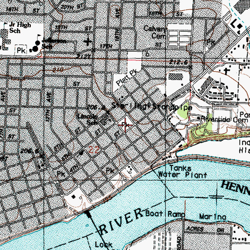 Topographic Map of Lincoln Park, IL