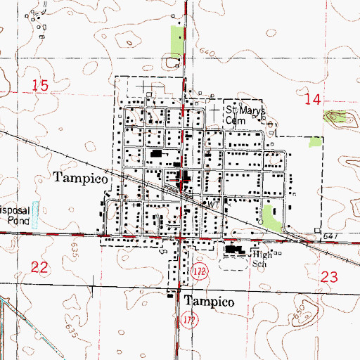Topographic Map of Main Street Historic District, IL
