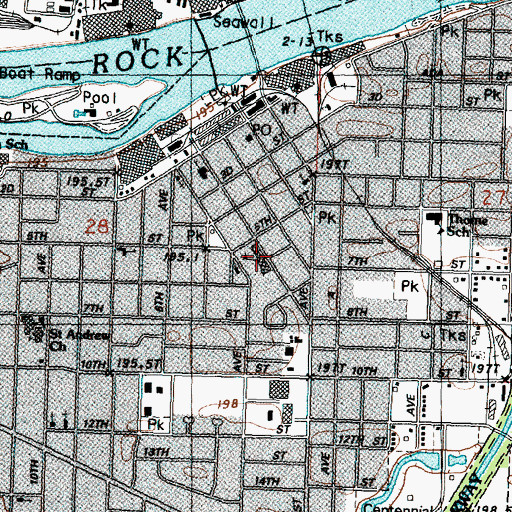 Topographic Map of Merrill Elementary School, IL