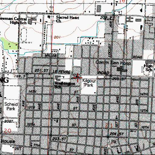 Topographic Map of Messiah Evangelical Lutheran Church, IL