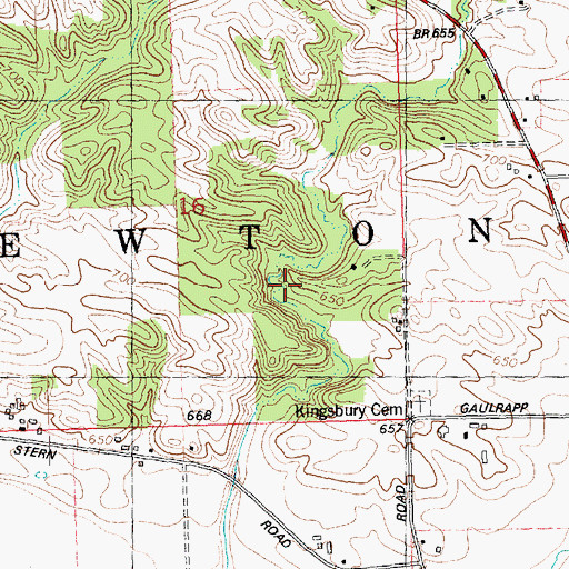Topographic Map of Millers Grove, IL