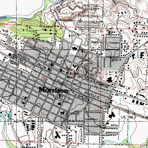 Topographic Map of Morrison Brethren in Christ Church, IL