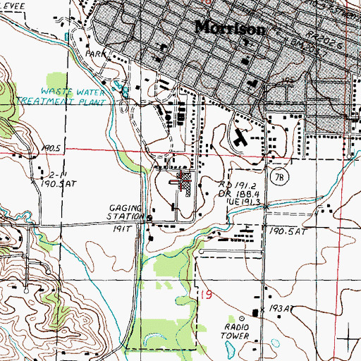 Topographic Map of Morrison High School, IL