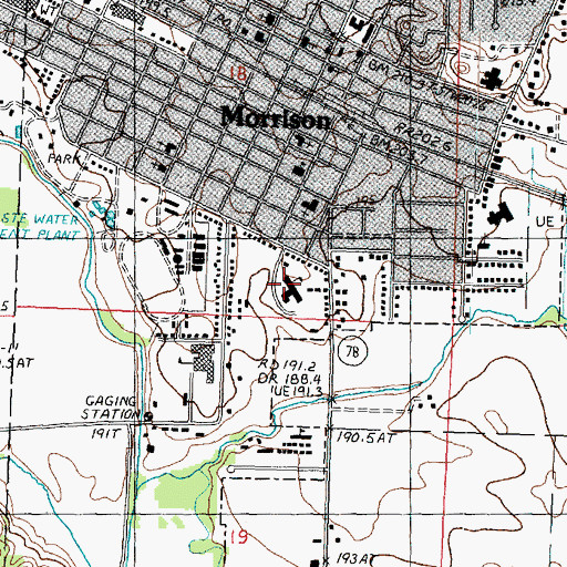 Topographic Map of Morrison Junior High School, IL