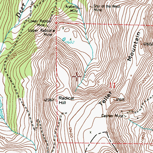Topographic Map of Arabella Mine, CO