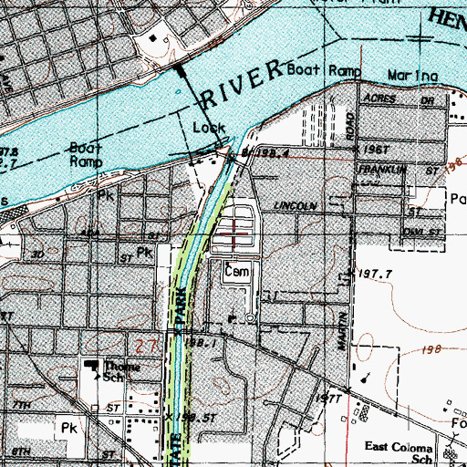 Topographic Map of Odd Fellows Cemetery, IL