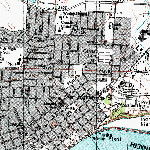 Topographic Map of Platt Park, IL
