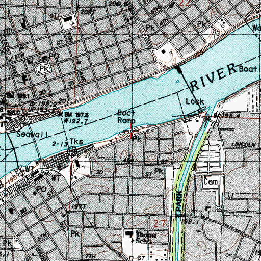 Topographic Map of Riverside Park, IL