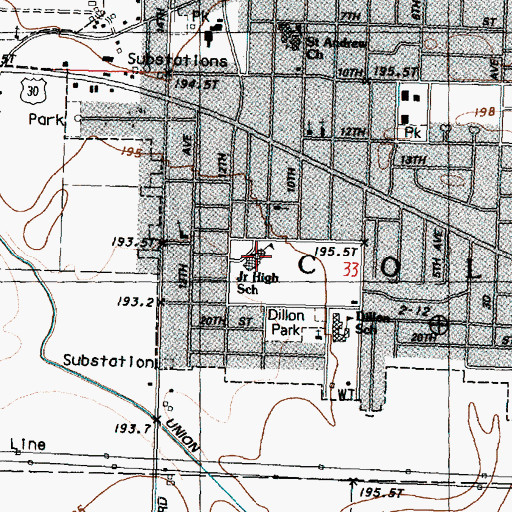 Topographic Map of Rock Falls Middle School, IL