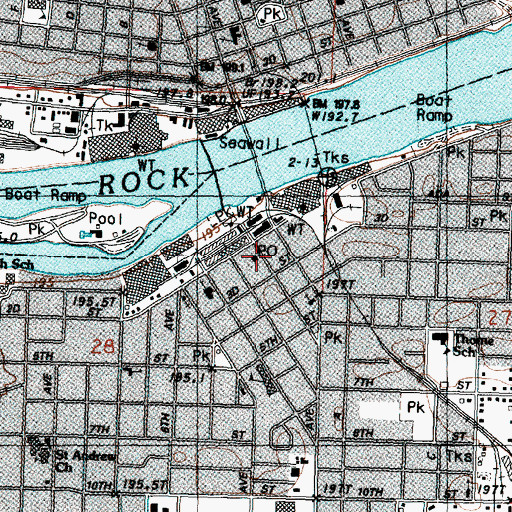Topographic Map of Rock Falls Post Office, IL