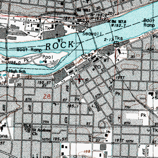 Topographic Map of Rock Falls United Methodist Church, IL