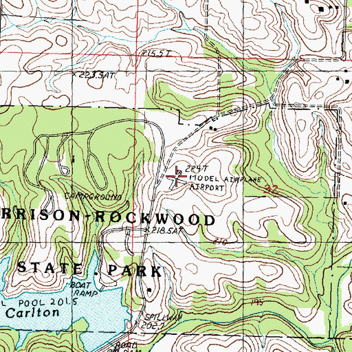 Topographic Map of Rockwood Field (historical), IL