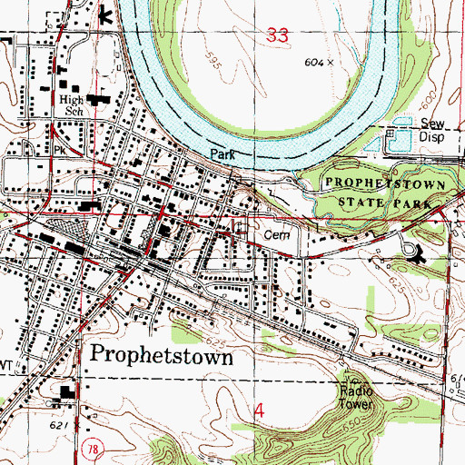Topographic Map of Saint Catherines Catholic Church, IL