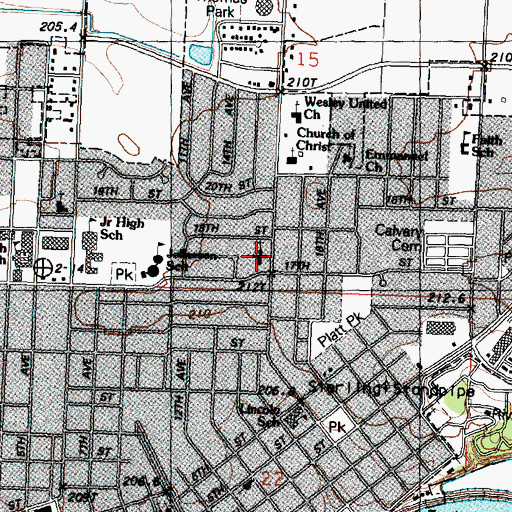 Topographic Map of Saint Paul Lutheran Church, IL