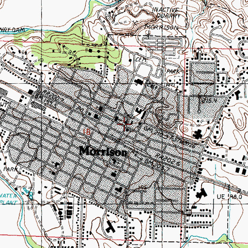 Topographic Map of Saint Marys Catholic Church, IL