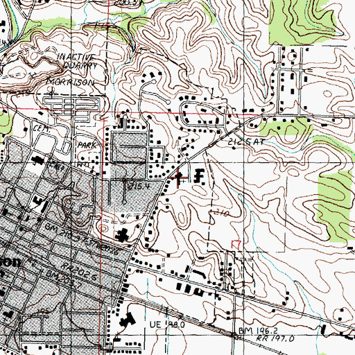 Topographic Map of Saint Peters Lutheran Church, IL