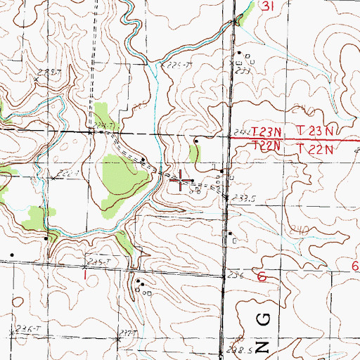 Topographic Map of Sanfordville (historical), IL