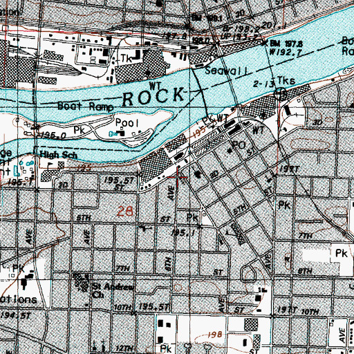 Topographic Map of Seventh Day Adventist Church, IL