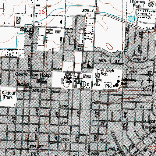 Topographic Map of Sterling High School, IL