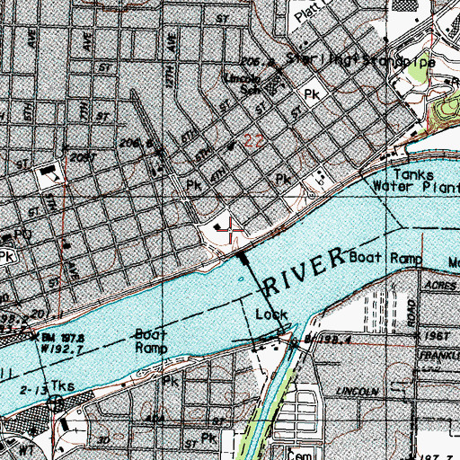 Topographic Map of Sterling-Rock Falls Historical Society Museum, IL