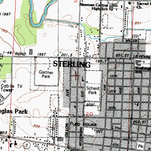 Topographic Map of Tabernacle Christian Church, IL