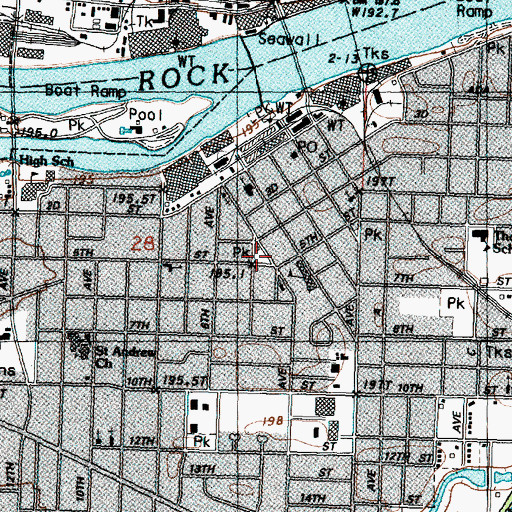 Topographic Map of Veterans Monument, IL