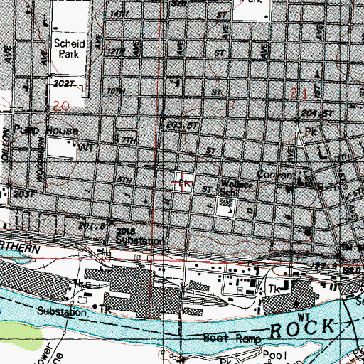 Topographic Map of Wallace Park, IL