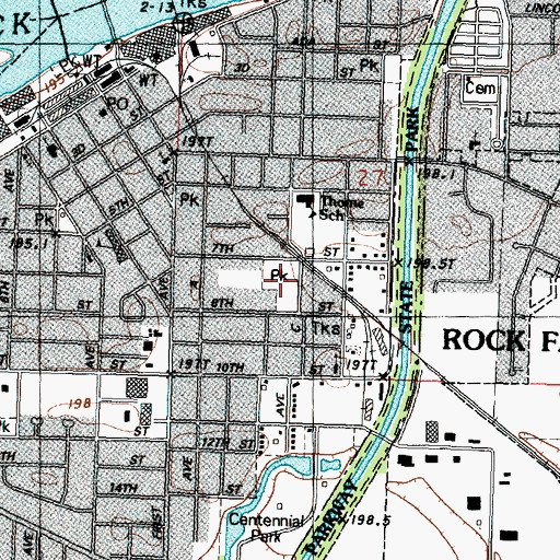 Topographic Map of Wallingford Park, IL