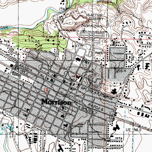Topographic Map of Whiteside County Courthouse, IL