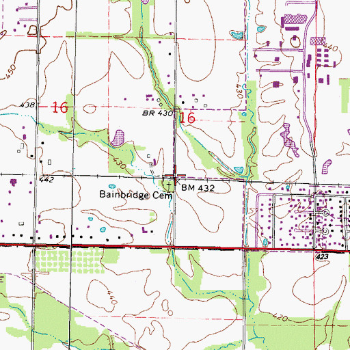 Topographic Map of Bainbridge, IL